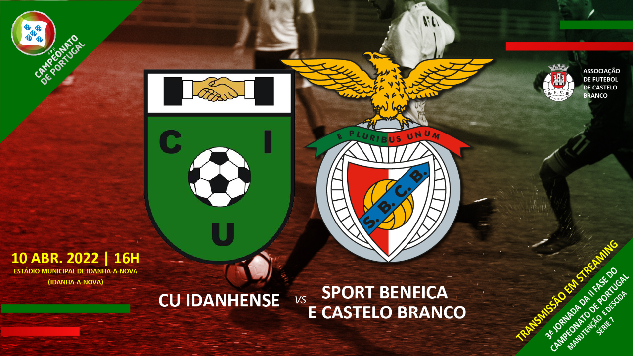 Transmissões AFCB: CU Idanhense – Sport Benfica CB para ver em direto